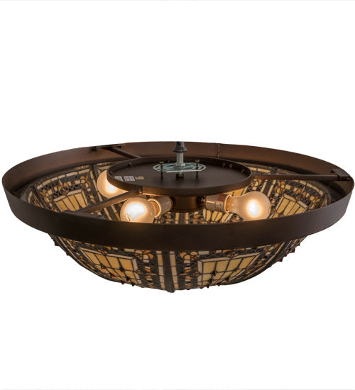 Meyda Tiffany 181416 Four Light Flushmount, Mahogany Bronze