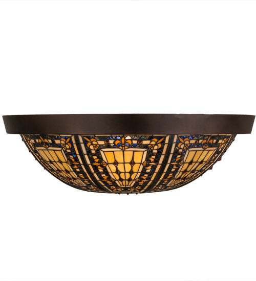 Meyda Tiffany 181416 Four Light Flushmount, Mahogany Bronze