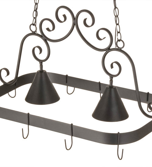 Meyda Tiffany 181987 Two Light Pot Rack, Blackwash