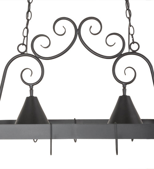 Meyda Tiffany 181987 Two Light Pot Rack, Blackwash