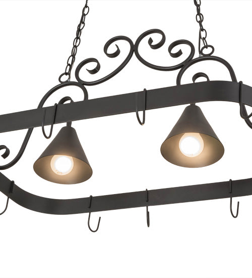 Meyda Tiffany 181987 Two Light Pot Rack, Blackwash