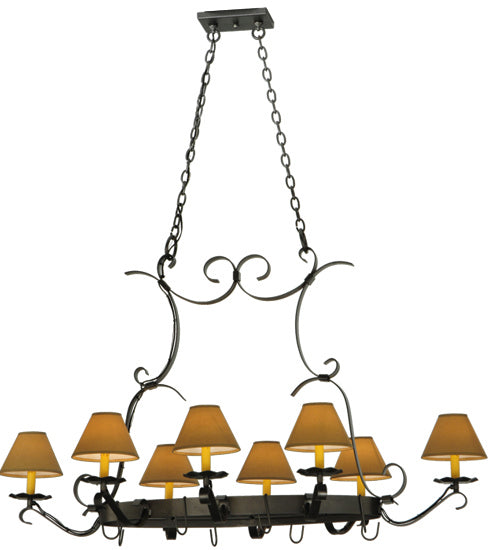 Meyda Tiffany 188402 Eight Light Pot Rack, Black Metal,Pewter