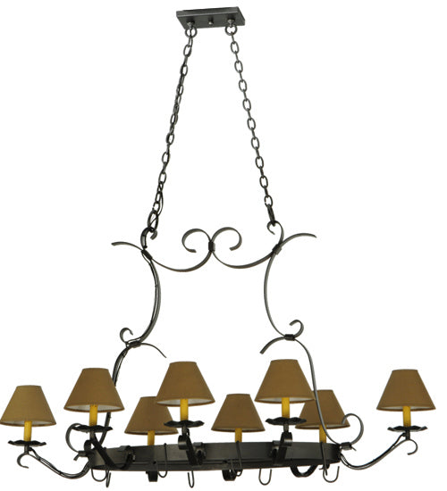 Meyda Tiffany 188402 Eight Light Pot Rack, Black Metal,Pewter
