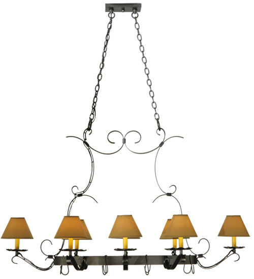Meyda Tiffany 188402 Eight Light Pot Rack, Black Metal,Pewter