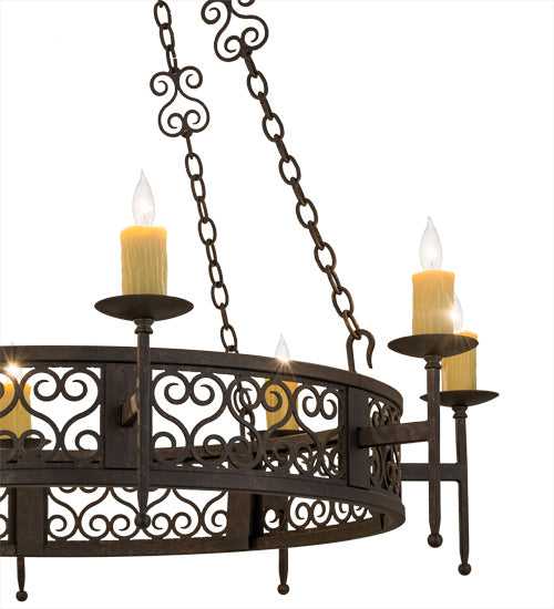 Meyda Tiffany 190078 Eight Light Chandelier, Copper Rust