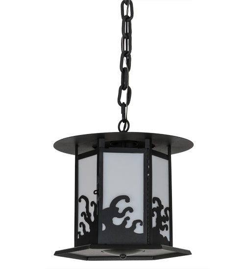 Meyda Tiffany 155493 One Light Pendant, Black Metal
