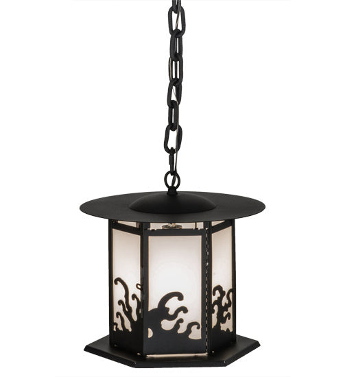 Meyda Tiffany 155493 One Light Pendant, Black Metal