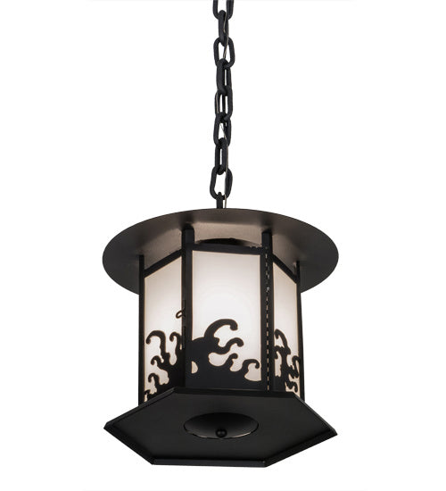 Meyda Tiffany 155493 One Light Pendant, Black Metal