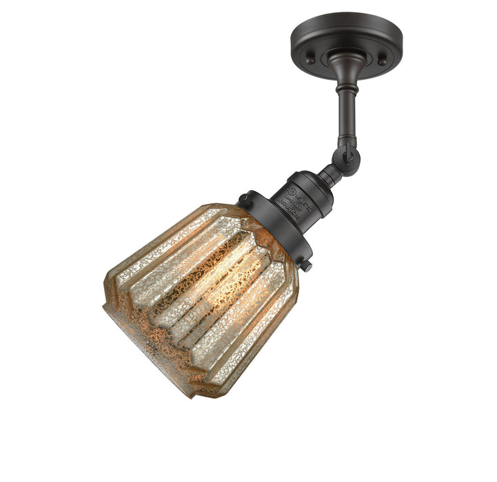 Innovations 201F-OB-G146 One Light Semi-Flush Mount, Oil Rubbed Bronze