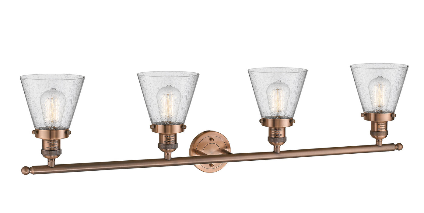 Innovations 215-AC-G64 Four Light Bath Vanity, Antique Copper