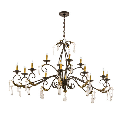 Meyda Tiffany 187263 14 Light Chandelier, Golden Bronze