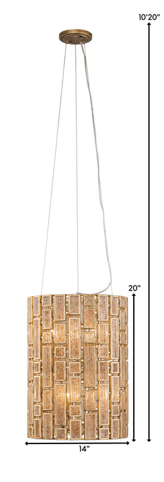 Varaluz 255F06HG Six Light Foyer Pendant, Havana Gold