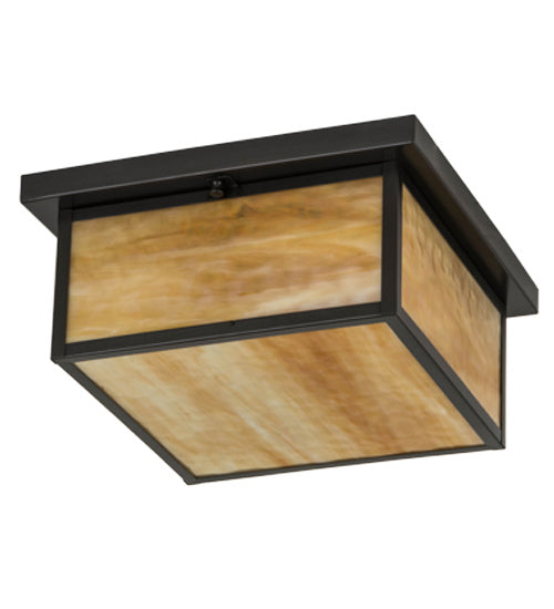Meyda Tiffany 4818 Two Light Flushmount, Craftsman Brown