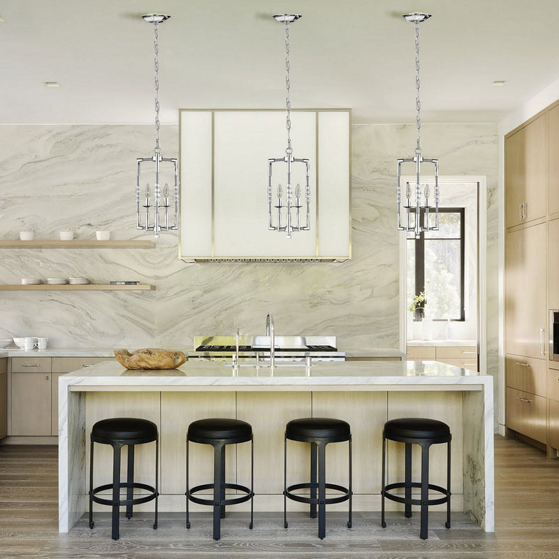 American Brass & Crystal CH3501-37G-38G-ST Three Light Chandelier, Pewter with Polished Nickel