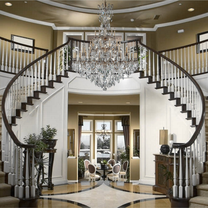American Brass & Crystal CH9324-A-03G-ST 45 Light Chandelier, French Gold Glossy
