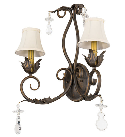 Meyda Tiffany 120759 Two Light Wall Sconce, French Bronze