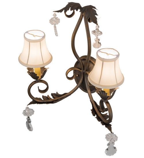 Meyda Tiffany 120759 Two Light Wall Sconce, French Bronze