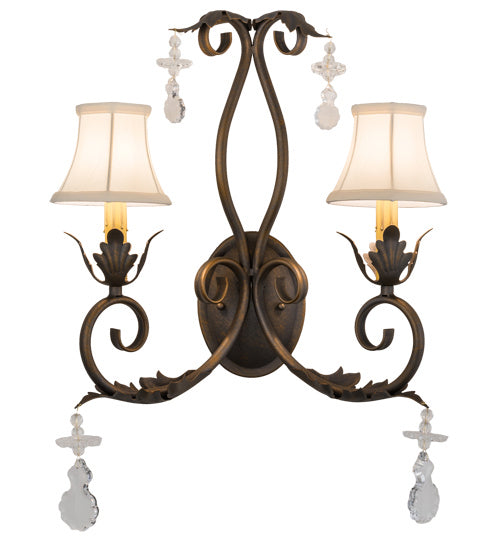 Meyda Tiffany 120759 Two Light Wall Sconce, French Bronze