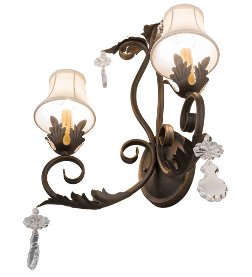 Meyda Tiffany 120759 Two Light Wall Sconce, French Bronze
