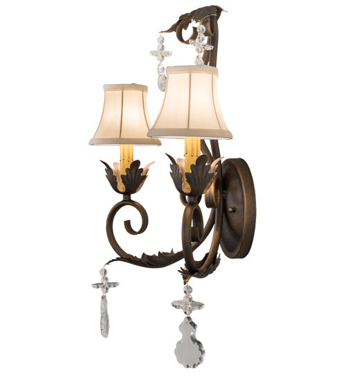 Meyda Tiffany 120759 Two Light Wall Sconce, French Bronze