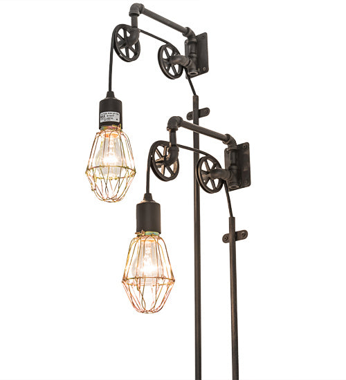 Meyda Tiffany 189156 Two Light Wall Sconce, Industrial Steel