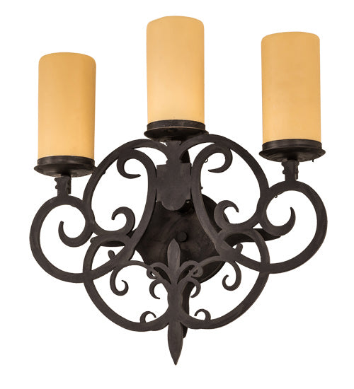 Meyda Tiffany 189166 Three Light Wall Sconce, Costello Black