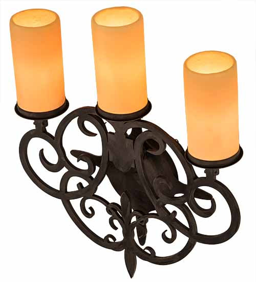 Meyda Tiffany 189166 Three Light Wall Sconce, Costello Black