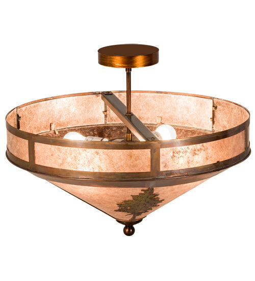 Meyda Tiffany 190288 Four Light Flushmount, Vintage Copper