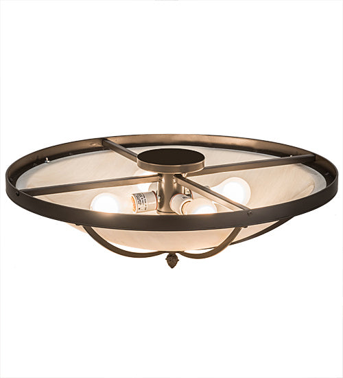 Meyda Tiffany 190613 Four Light Flushmount, Timeless Bronze
