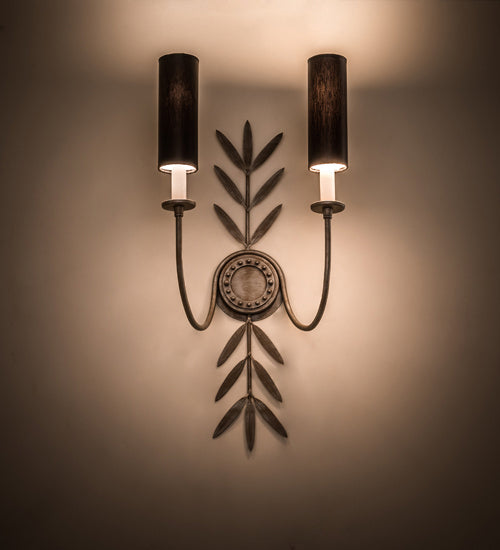 Meyda Tiffany 190858 Two Light Wall Sconce, Silver Sand