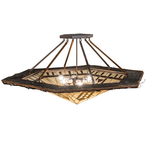 Meyda Tiffany 191544 Six Light Flushmount, Vintage Copper