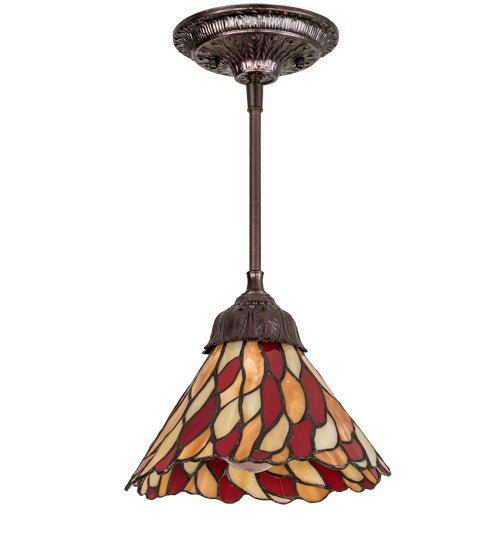 Meyda Tiffany 191564 One Light Mini Pendant, Mahogany Bronze