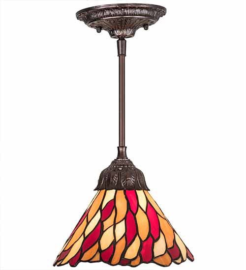 Meyda Tiffany 191564 One Light Mini Pendant, Mahogany Bronze