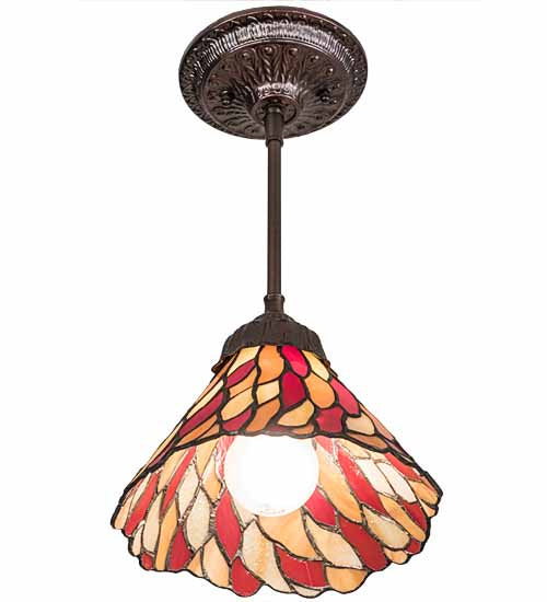 Meyda Tiffany 191564 One Light Mini Pendant, Mahogany Bronze