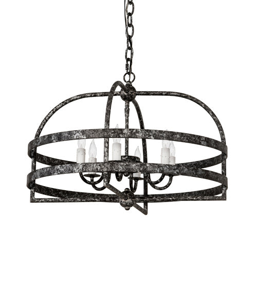 Meyda Tiffany 192658 Six Light Pendant, Graphite Pewter