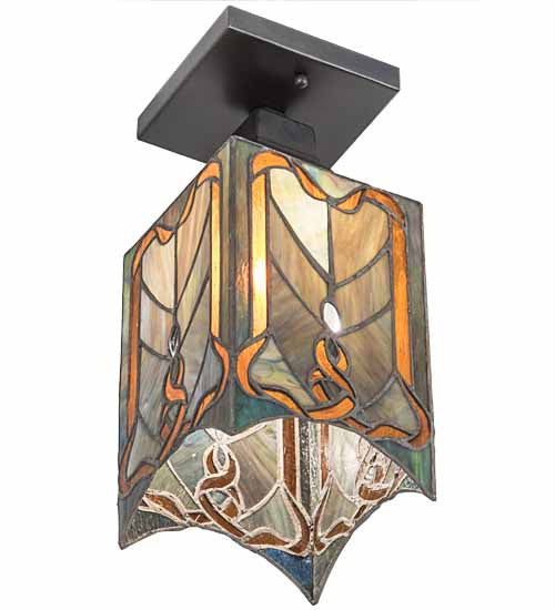 Meyda Tiffany 192693 One Light Flushmount, Craftsman Brown