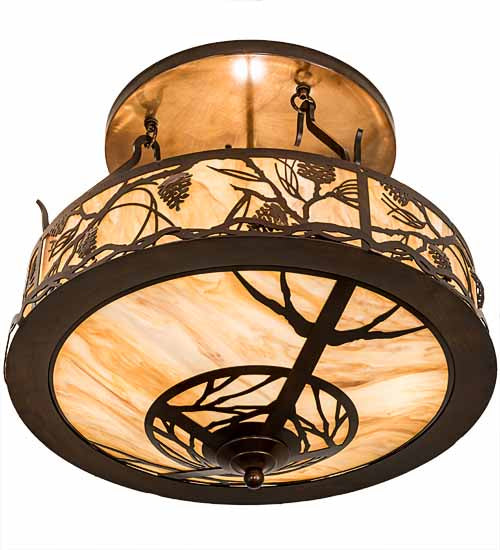 Meyda Tiffany 193442 Four Light Semi-Flushmount, Old Copper Pot