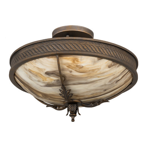 Meyda Tiffany 193473 Three Light Semi-Flushmount, French Bronze