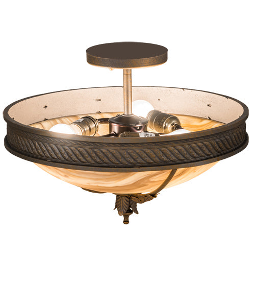 Meyda Tiffany 193473 Three Light Semi-Flushmount, French Bronze
