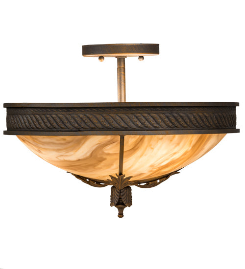 Meyda Tiffany 193473 Three Light Semi-Flushmount, French Bronze