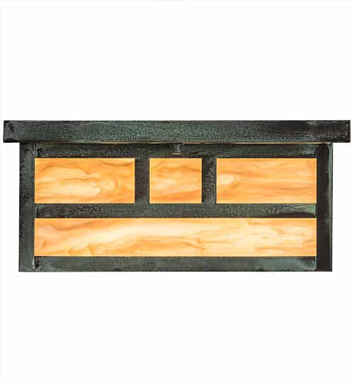 Meyda Tiffany 193476 Four Light Flushmount, Craftsman Verdi