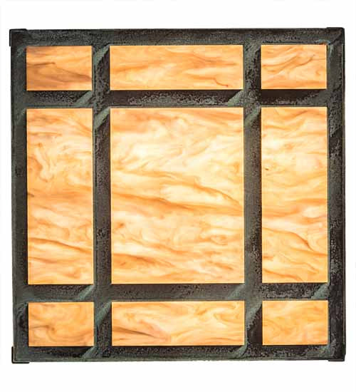 Meyda Tiffany 193476 Four Light Flushmount, Craftsman Verdi