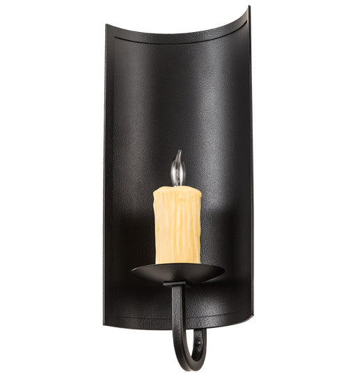 Meyda Tiffany 193480 One Light Wall Sconce, Black Satin Wrought Iron