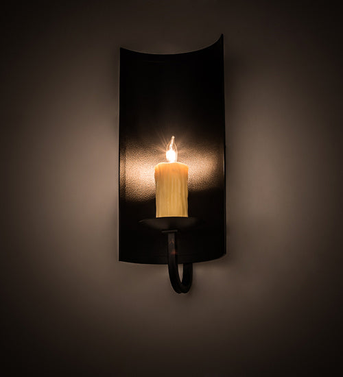 Meyda Tiffany 193480 One Light Wall Sconce, Black Satin Wrought Iron