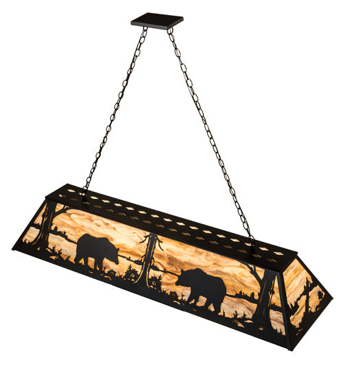 Meyda Tiffany 193481 Nine Light Oblong Pendant, Black Satin Wrought Iron