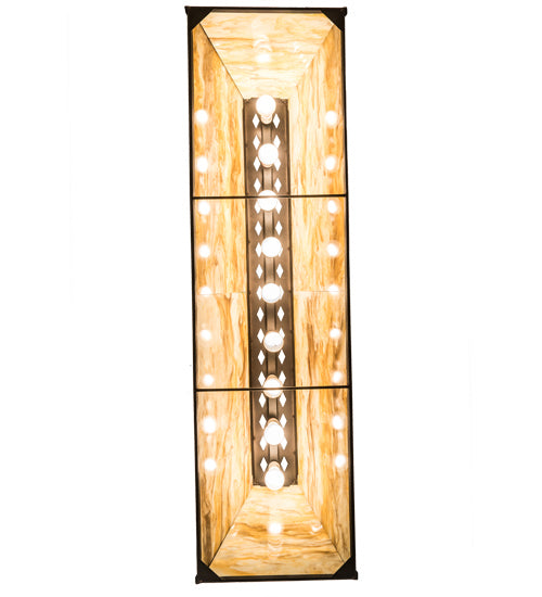 Meyda Tiffany 193481 Nine Light Oblong Pendant, Black Satin Wrought Iron