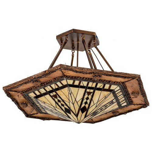 Meyda Tiffany 193673 Six Light Semi-Flushmount, Vintage Copper
