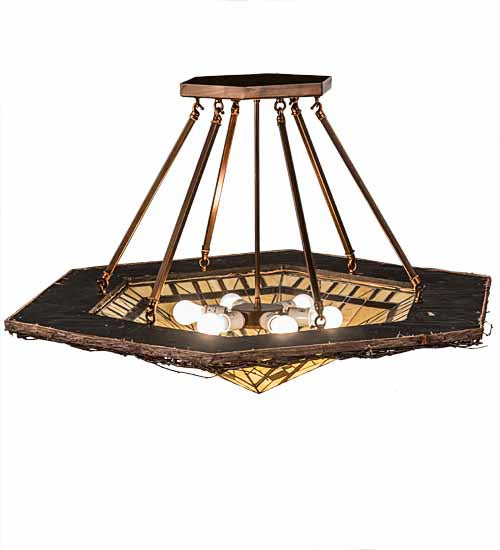 Meyda Tiffany 193673 Six Light Semi-Flushmount, Vintage Copper