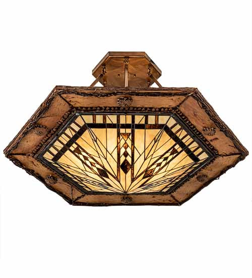 Meyda Tiffany 193673 Six Light Semi-Flushmount, Vintage Copper