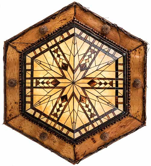 Meyda Tiffany 193673 Six Light Semi-Flushmount, Vintage Copper